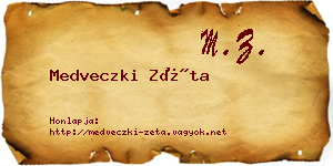 Medveczki Zéta névjegykártya